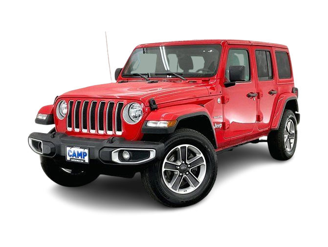 Used 2023 Jeep Wrangler 4-Door Sahara with VIN 1C4HJXEN5PW586988 for sale in Casper, WY
