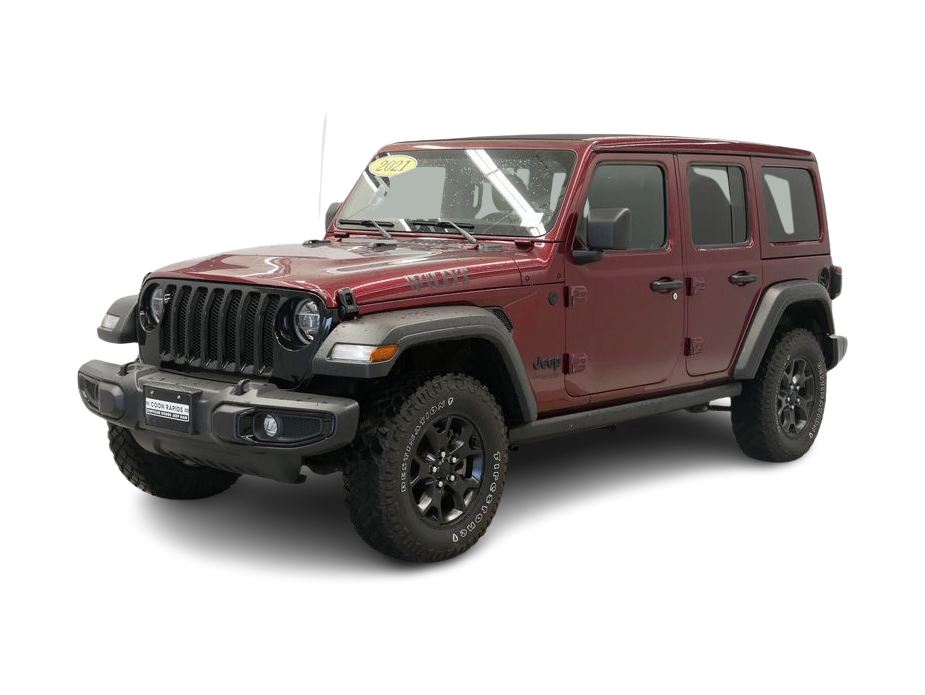 Certified 2021 Jeep Wrangler Unlimited Willys with VIN 1C4HJXDNXMW852325 for sale in Wayzata, Minnesota