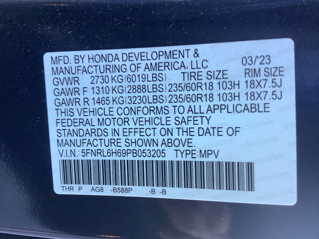 Thumbnail: 2023 Honda Odyssey - 17