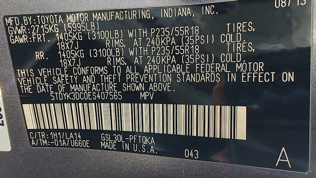 2014 Toyota Sienna Limited 16