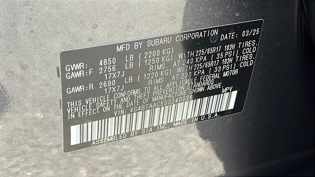 2025 Subaru Outback Base 19