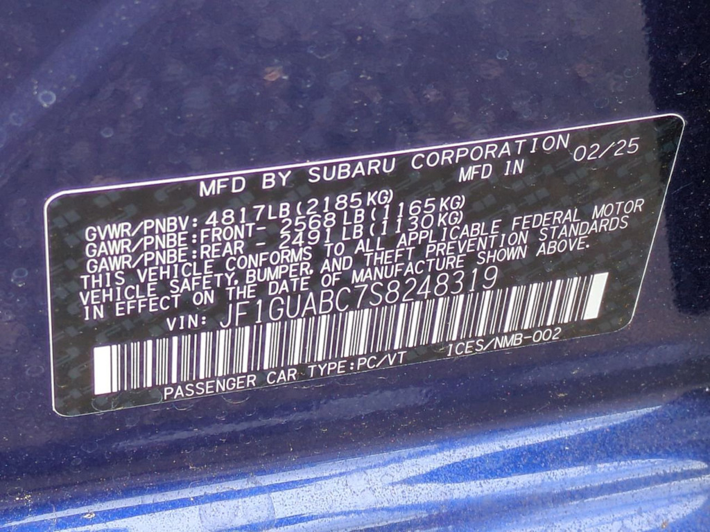 2025 Subaru Impreza Base 20