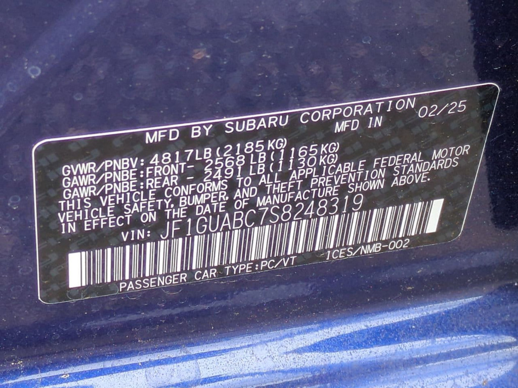 2025 Subaru Impreza Base 38