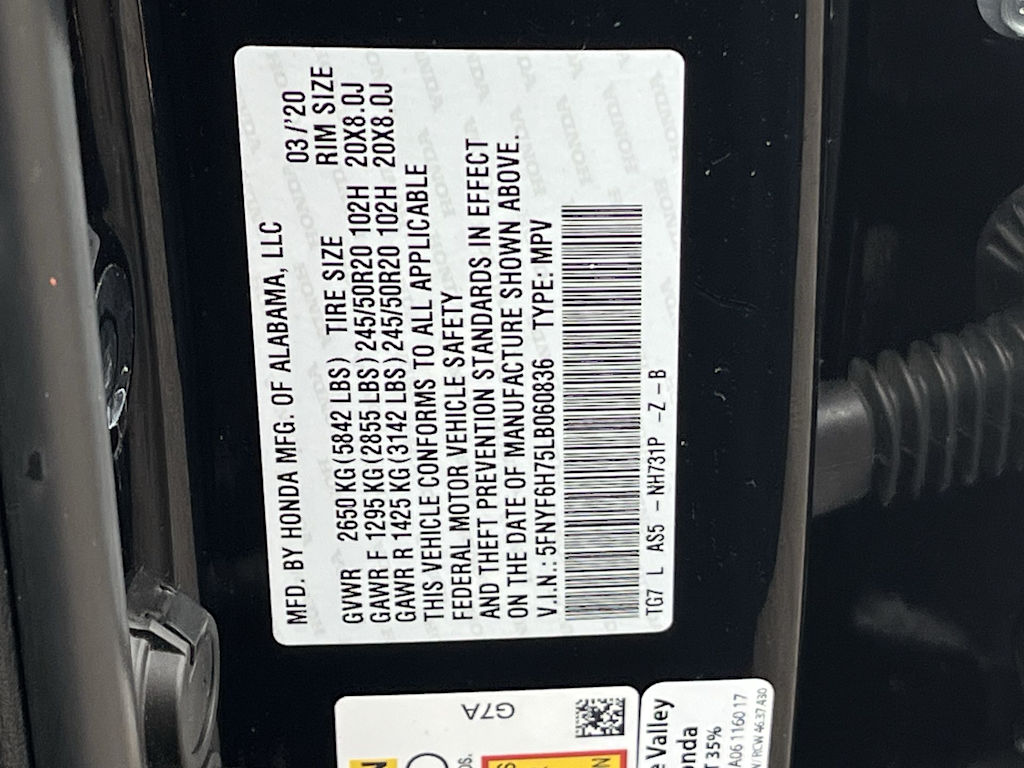 2020 Honda Pilot Black Edition 20