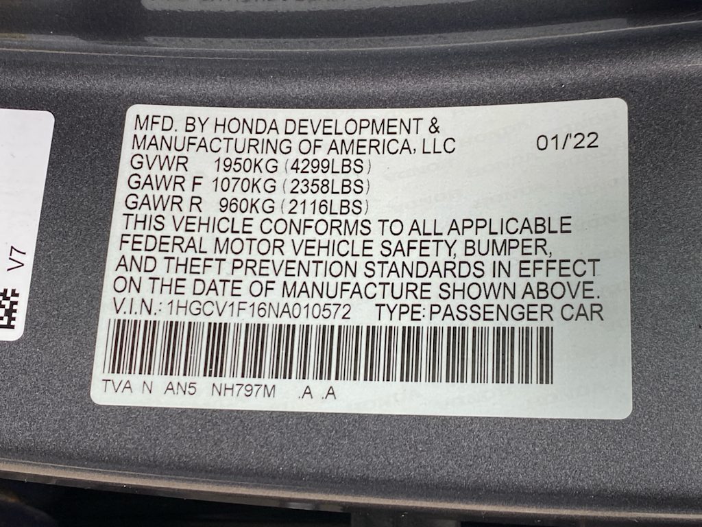 2022 Honda Accord LX 27