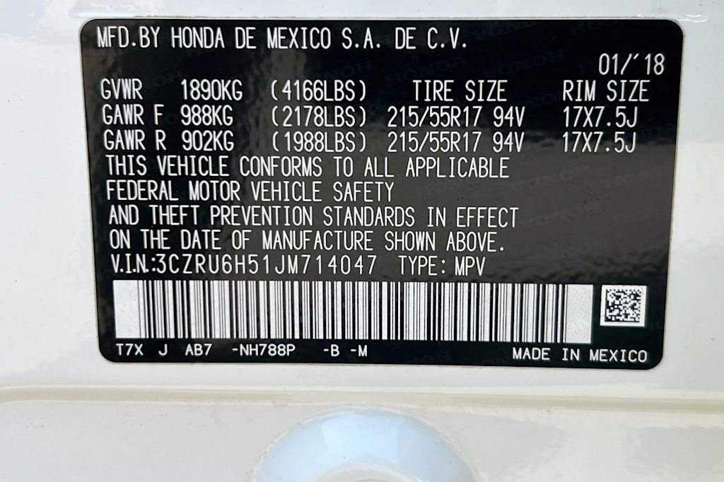 2018 Honda HR-V EX 16