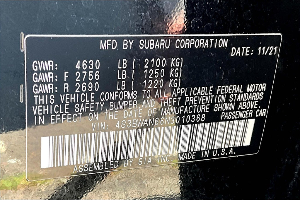 2022 Subaru Legacy Limited 20