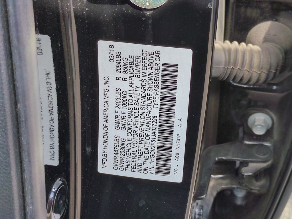 2018 Honda Accord EX-L 20
