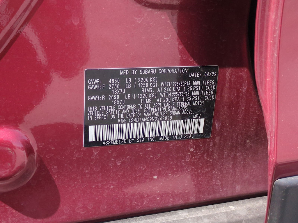 2022 Subaru Outback Limited 19