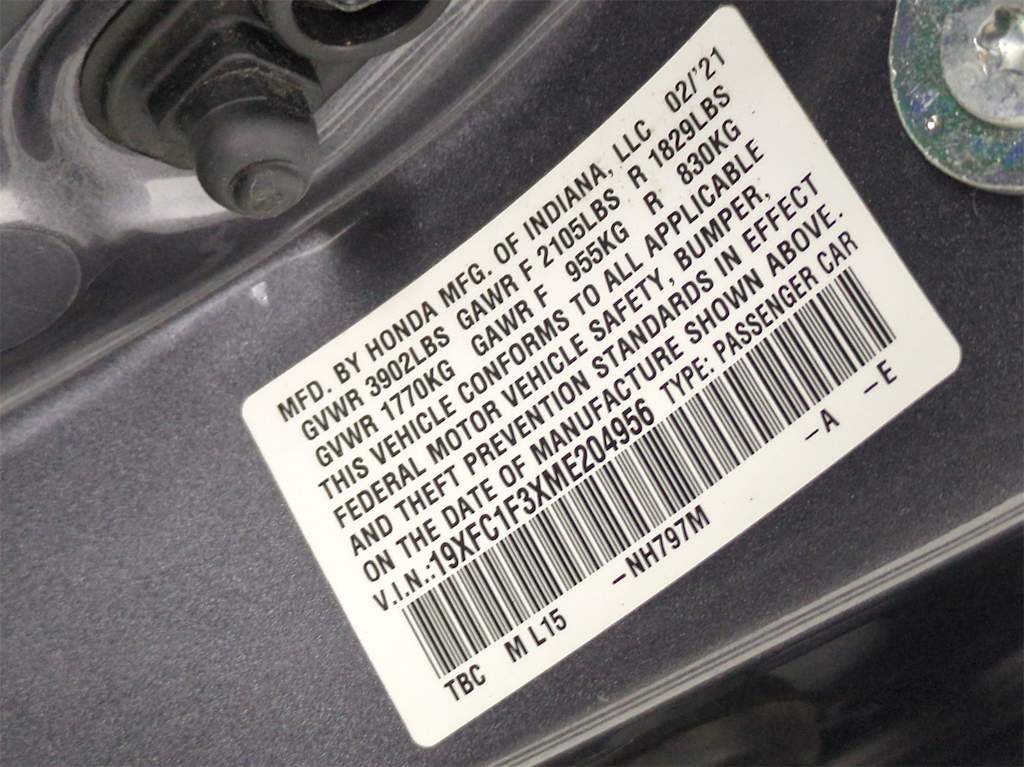 2021 Honda Civic EX 20