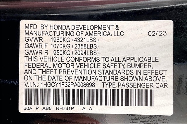 2023 Honda Accord EX 20