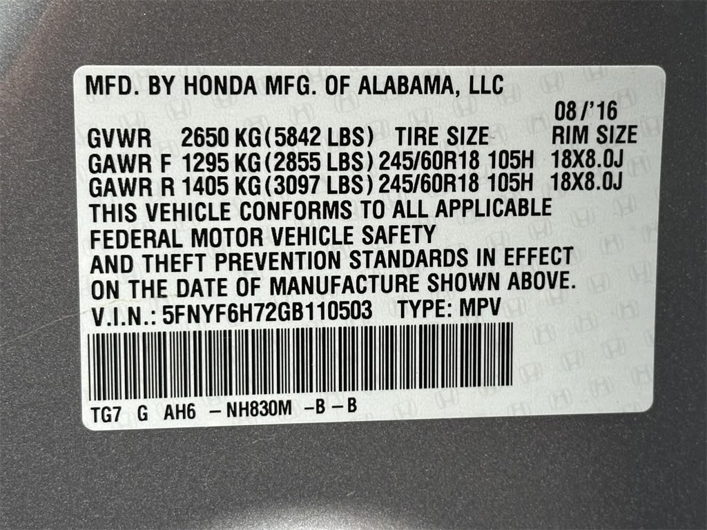 Thumbnail: 2016 Honda Pilot - 19