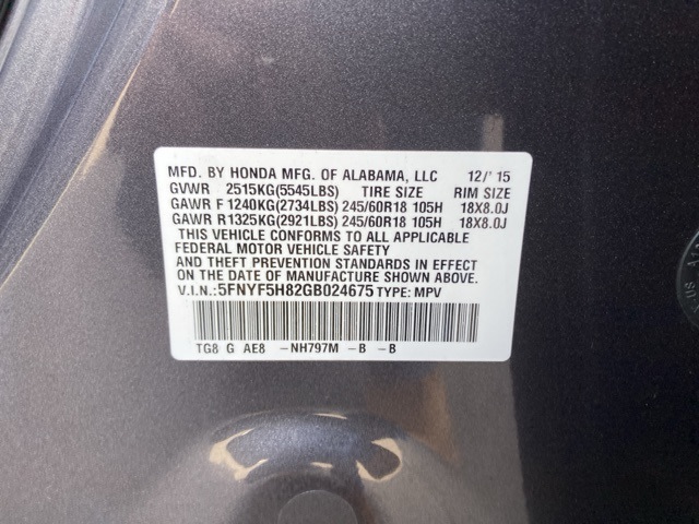 Thumbnail: 2016 Honda Pilot - 19