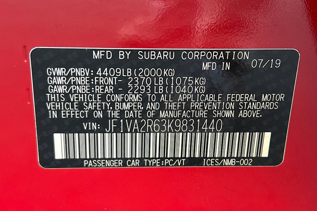 Thumbnail: 2019 Subaru WRX - 16