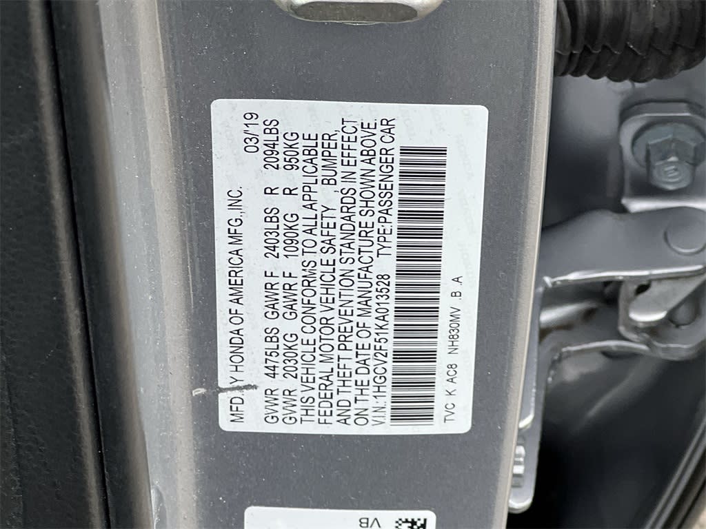 2019 Honda Accord EX-L 20