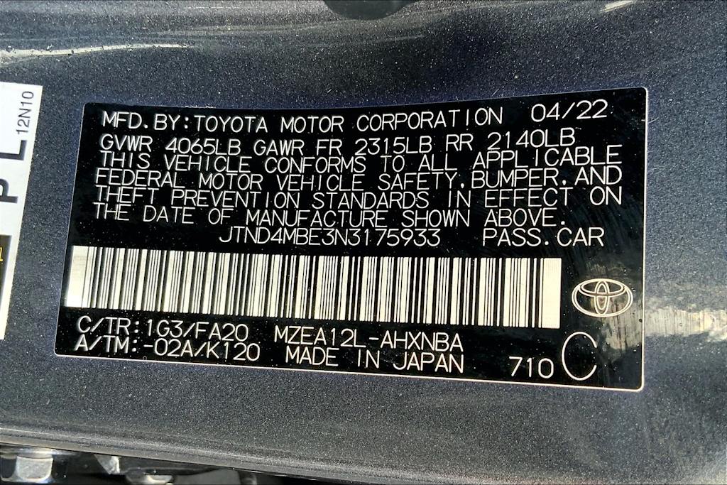 2022 Toyota Corolla SE 20