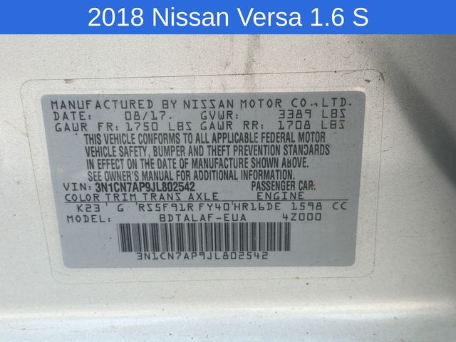 Thumbnail: 2018 Nissan Versa - 18