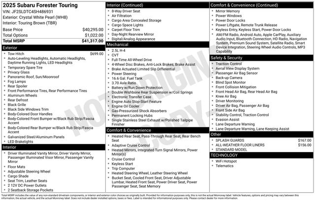 2025 Subaru Forester Touring 16
