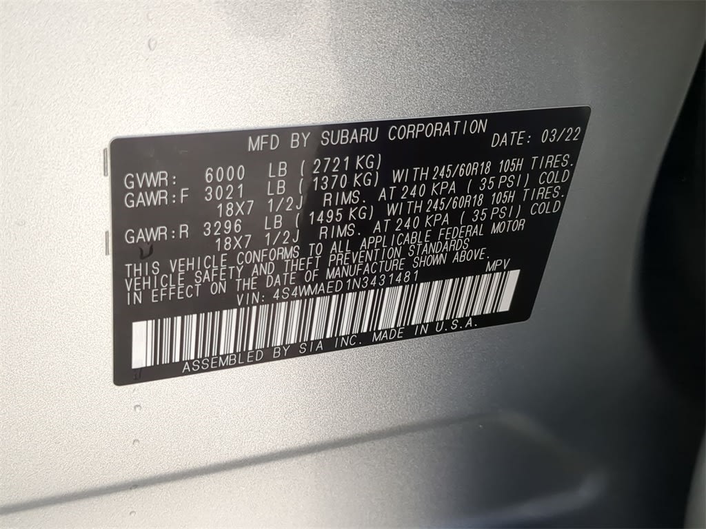 2022 Subaru Ascent Premium 18