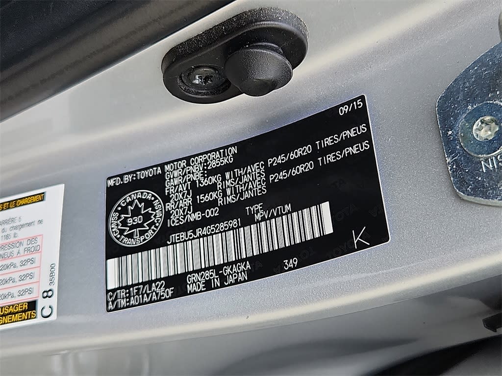 2016 Toyota 4Runner Limited 16