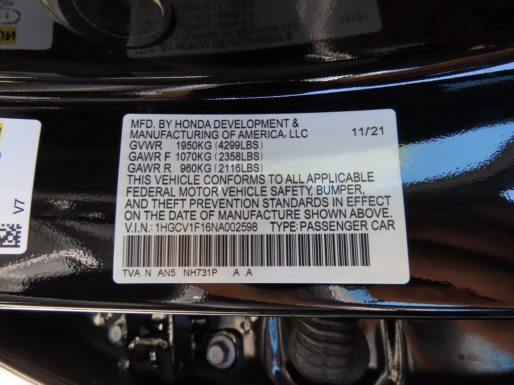 2022 Honda Accord LX 16