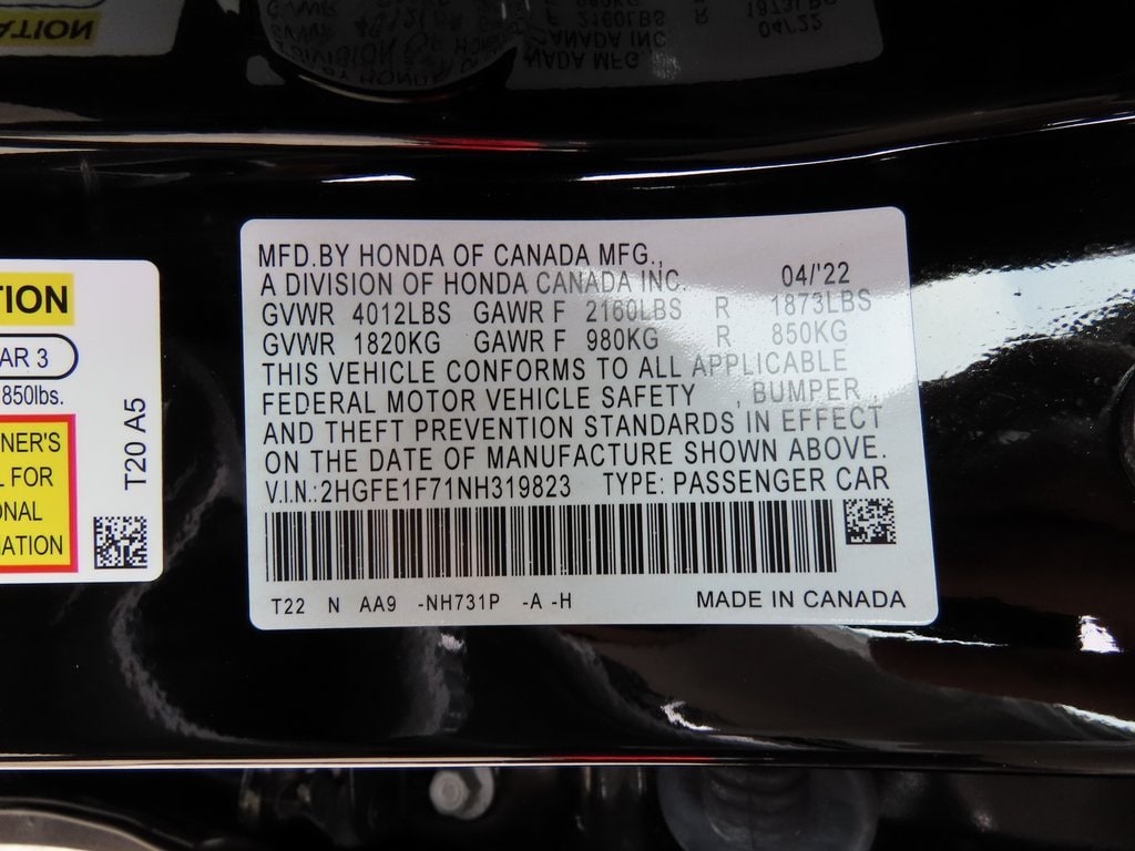 2022 Honda Civic EX 15