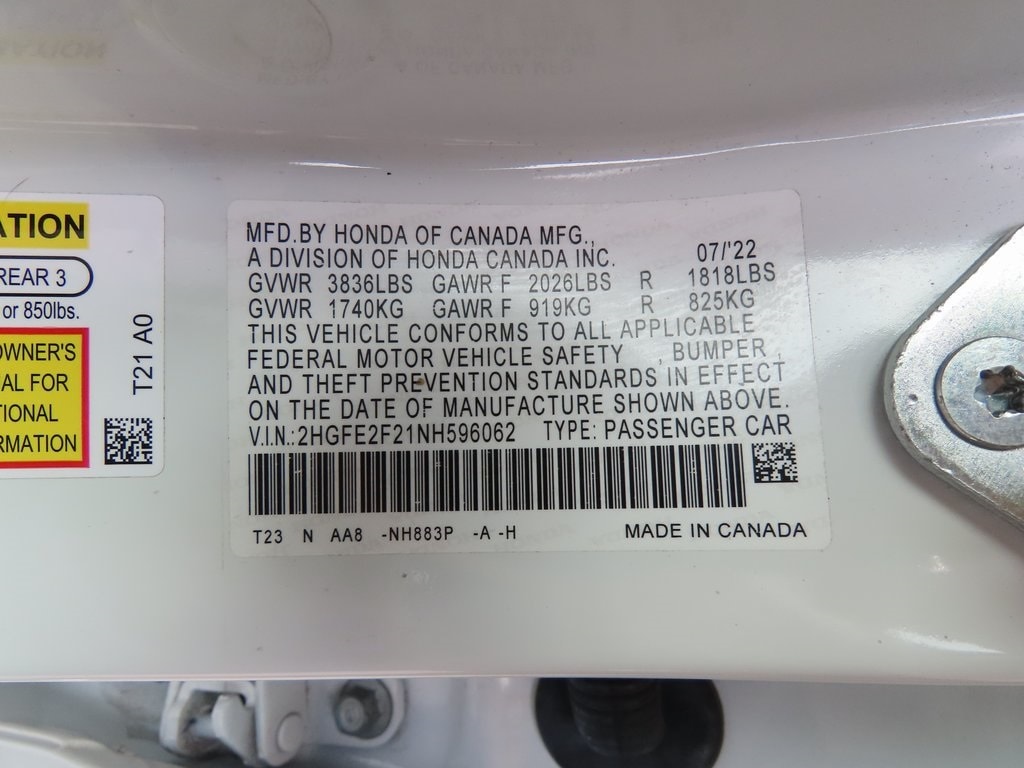 2022 Honda Civic LX 18