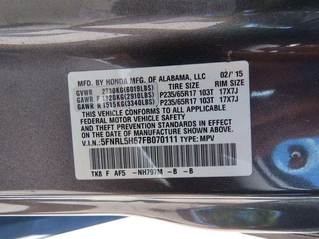 Thumbnail: 2015 Honda Odyssey - 19