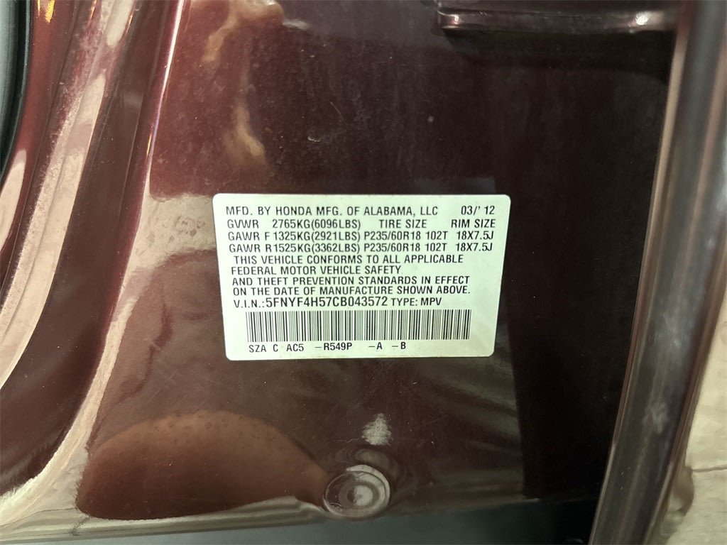 2012 Honda Pilot EX-L 15