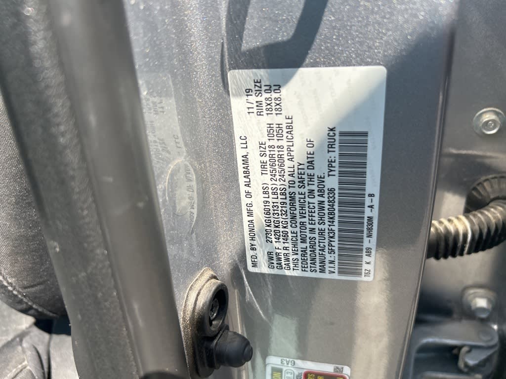 2019 Honda Ridgeline Sport 10