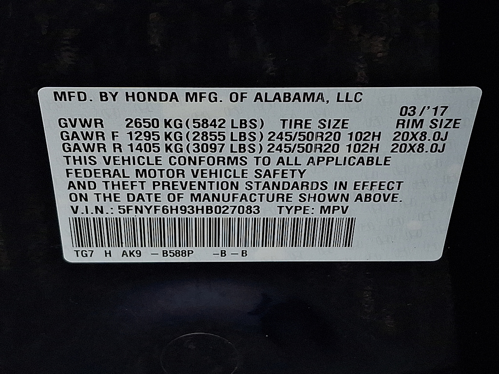 Thumbnail: 2017 Honda Pilot - 13