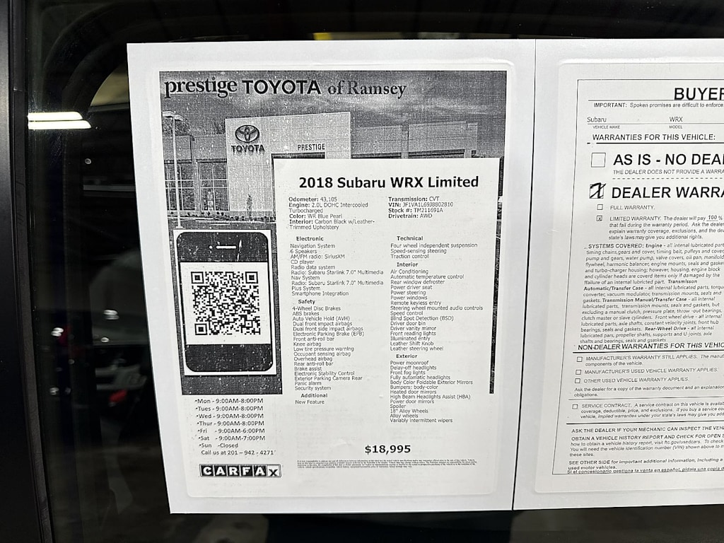 Thumbnail: 2018 Subaru WRX - 17