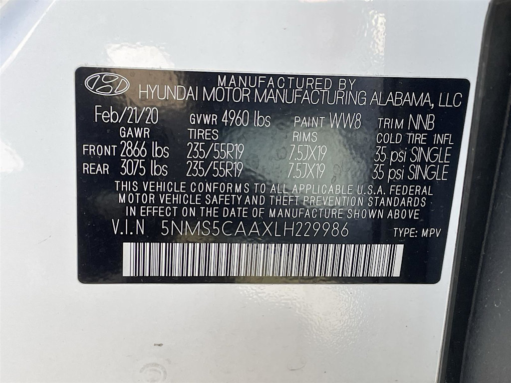 2020 Hyundai Santa Fe Limited 17