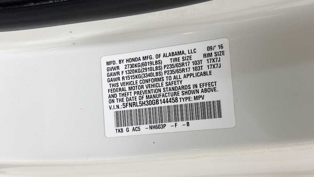Thumbnail: 2016 Honda Odyssey - 19