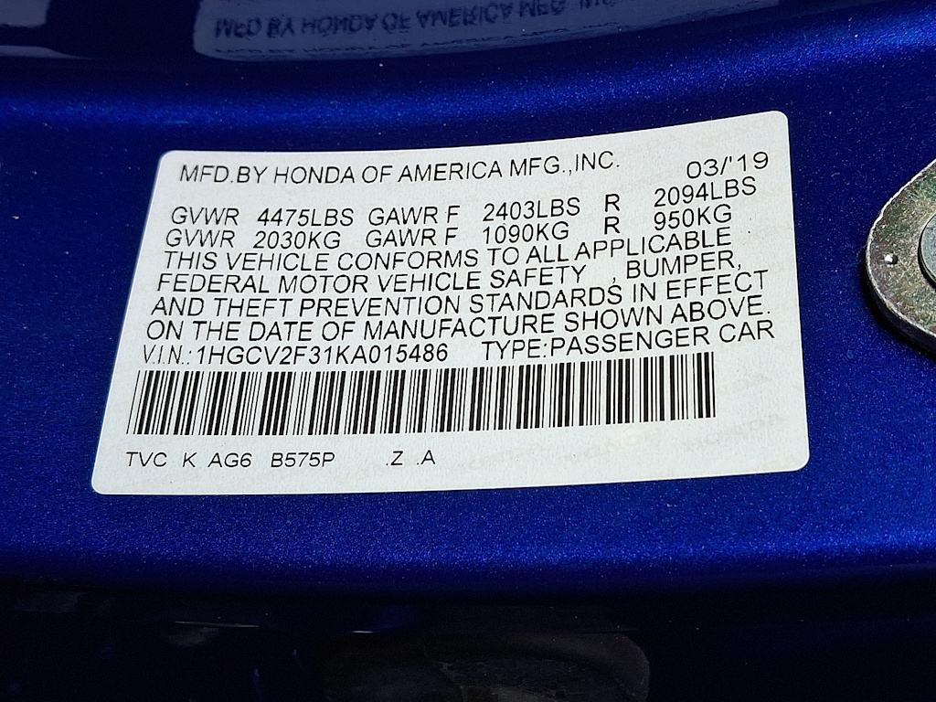 2019 Honda Accord Sport 9