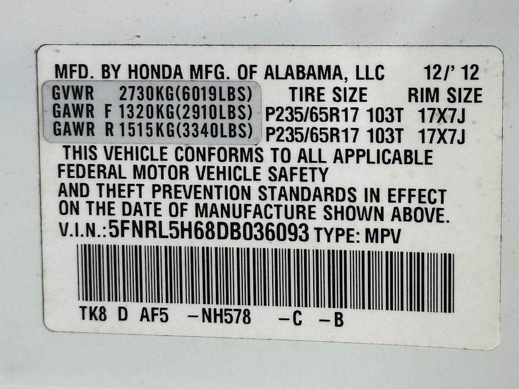 Thumbnail: 2013 Honda Odyssey - 21
