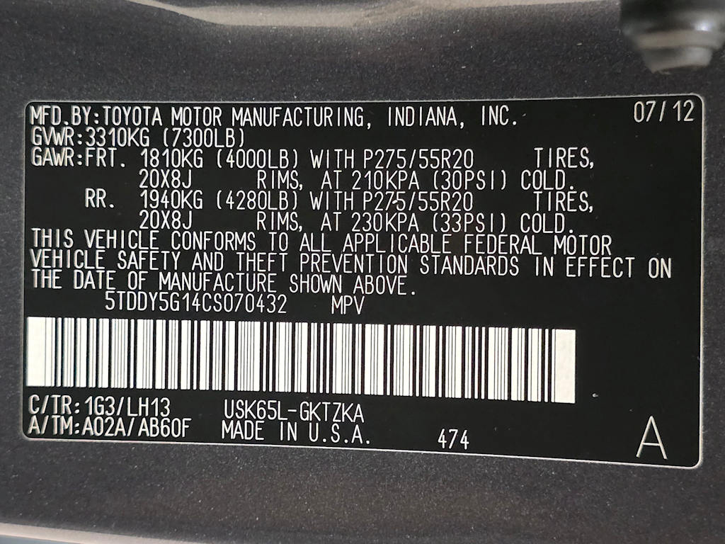 Thumbnail: 2012 Toyota Sequoia - 20