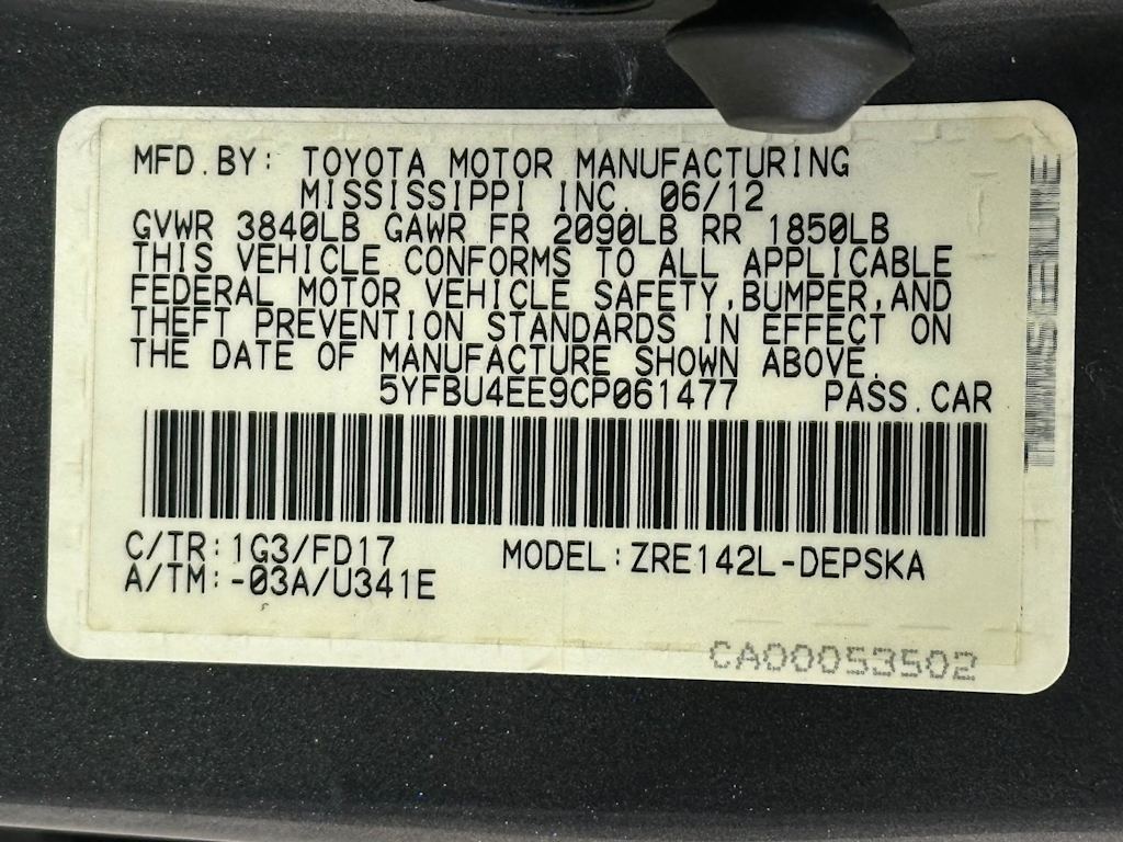 Thumbnail: 2012 Toyota Corolla - 20
