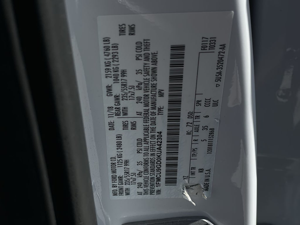 2019 Ford Escape SE 19