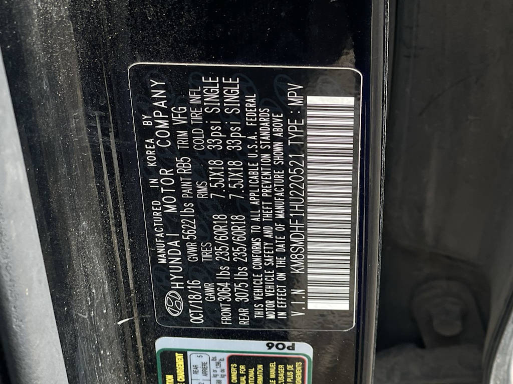 2017 Hyundai Santa Fe SE 10