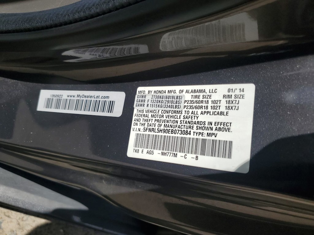 Thumbnail: 2014 Honda Odyssey - 16