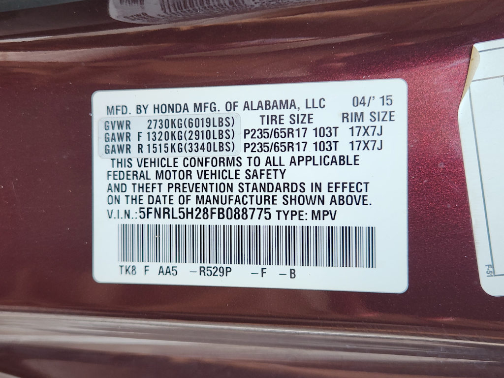 Thumbnail: 2015 Honda Odyssey - 16