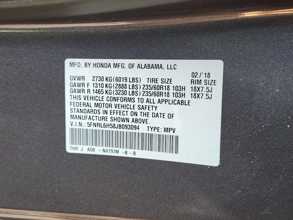 Thumbnail: 2018 Honda Odyssey - 17