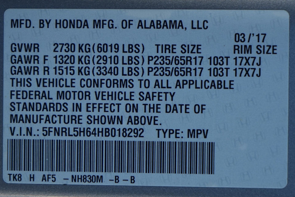 Thumbnail: 2017 Honda Odyssey - 30