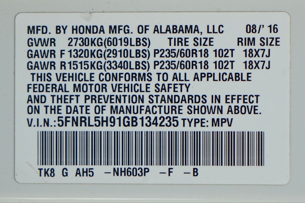 Thumbnail: 2016 Honda Odyssey - 30
