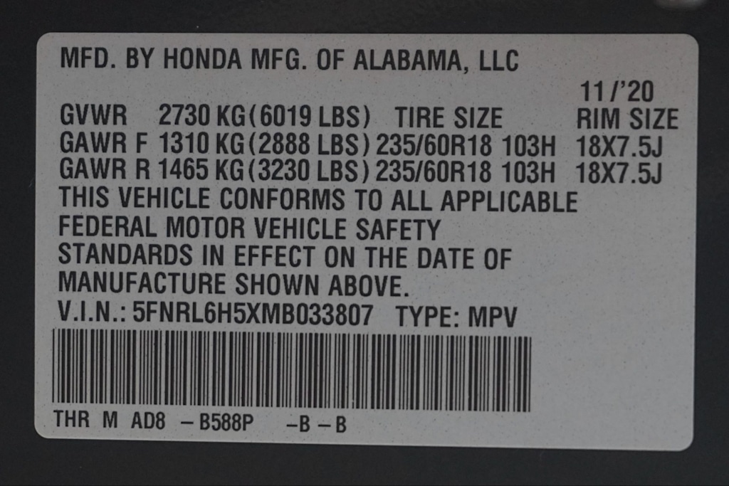 Thumbnail: 2021 Honda Odyssey - 30