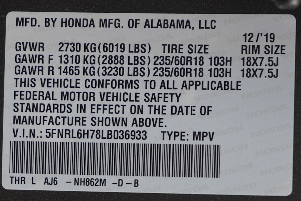 Thumbnail: 2020 Honda Odyssey - 30