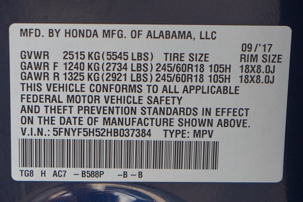 Thumbnail: 2017 Honda Pilot - 20