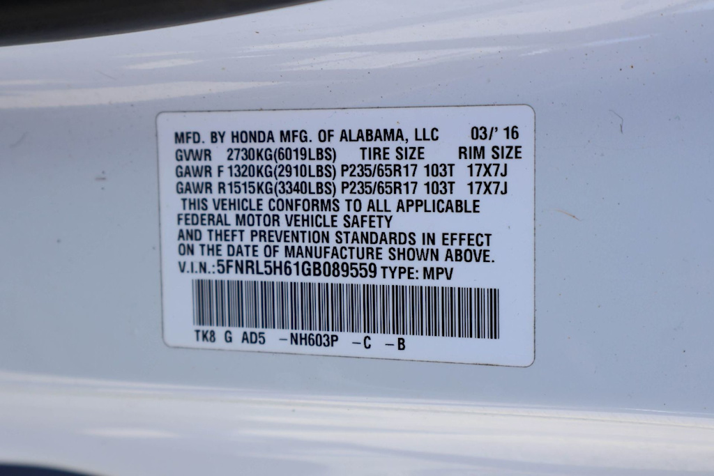 Thumbnail: 2016 Honda Odyssey - 20
