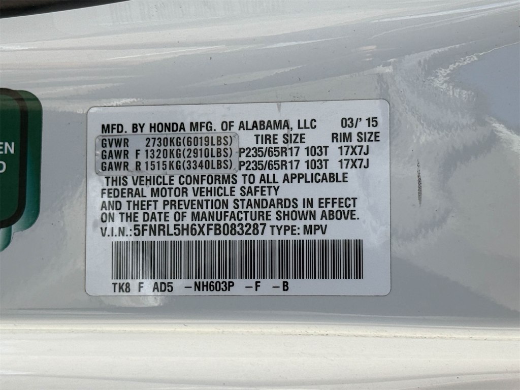Thumbnail: 2015 Honda Odyssey - 21